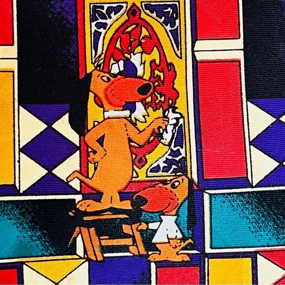 Vtg Hanna-Barbera Novelty Print Tie Snagglepuss Scooby Doo Augie Doggie Daddy - Picture 10 of 11